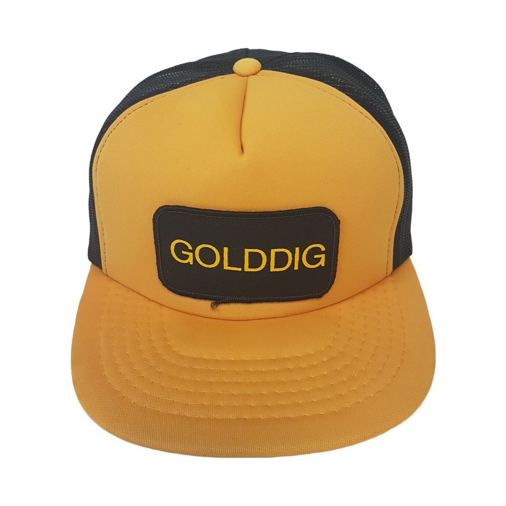 Vintage 80s GOLDDIG Hat Snapback Trucker Hat Classic Cap